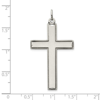 925 Sterling Silver Oxidized Cross with Prayer On Back Pendant