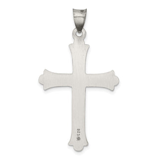 925 Sterling Silver Antiqued, Polished and Brushed Latin Cross Pendant QC8155