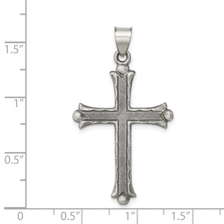 925 Sterling Silver Antiqued, Polished and Brushed Latin Cross Pendant QC8155