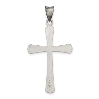 925 Sterling Silver Antiqued and Brushed Latin Cross Pendant