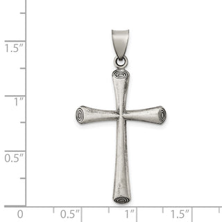 925 Sterling Silver Antiqued and Brushed Latin Cross Pendant