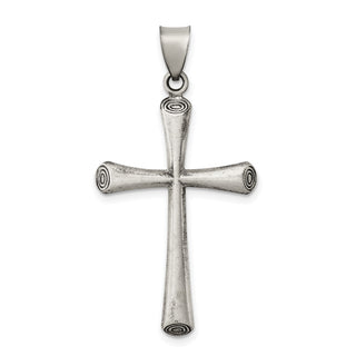 925 Sterling Silver Antiqued and Brushed Latin Cross Pendant