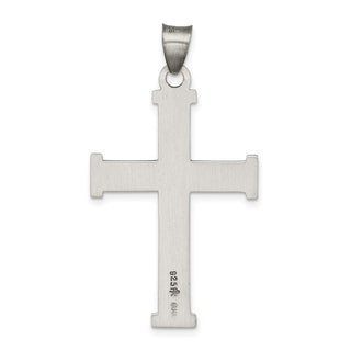 925 Sterling Silver Antiqued, Polished and Brushed Latin Cross Pendant QC8168