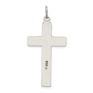 925 Sterling Silver Antiqued and Satin Cross Pendant