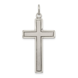 925 Sterling Silver Antiqued and Satin Cross Pendant