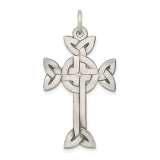 925 Sterling Silver Antiqued, Textured and Brushed Celtic Cross Pendant