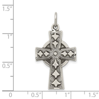 925 Sterling Silver Antiqued Irish Cross Pendant QC8193