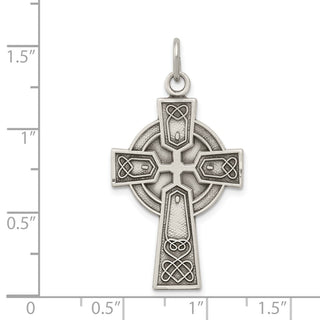 925 Sterling Silver Antiqued Irish Cross Pendant QC8195