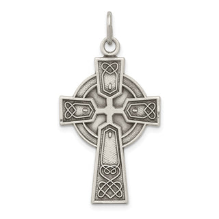 925 Sterling Silver Antiqued Irish Cross Pendant QC8195
