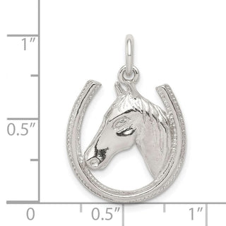 Sterling Silver Horseshoe w/Horse Head Pendant