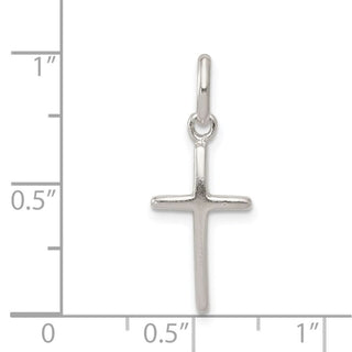 Sterling Silver Polished Cross Charm QC8252