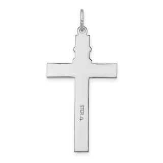 18" Sterling Silver Rhodium-plated & Gold-tone Rosary on Cross Pendant Necklace