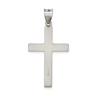 925 Sterling Silver Antiqued, Polished and Brushed Latin Cross Pendant QC8260