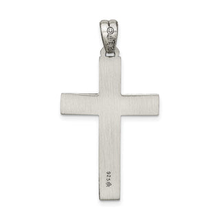 925 Sterling Silver Antiqued, Polished and Brushed Latin Cross Pendant QC8262