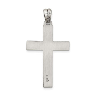 925 Sterling Silver Antiqued, Polished and Brushed Latin Cross Pendant QC8262