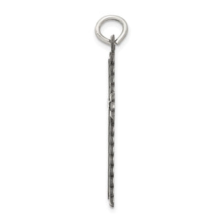 925 Sterling Silver Antiqued, Textured and Brushed Latin Cross Pendant QC8263