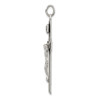 925 Sterling Silver Inri Crucifix Cross with Prayer Pendant