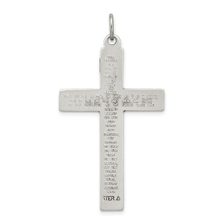 925 Sterling Silver Inri Crucifix Cross with Prayer Pendant