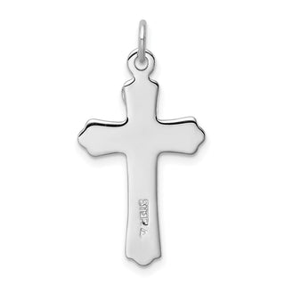 Rhodium-Plated and Yellow Sterling Silver Inri Crucifix Cross Pendant Q8298