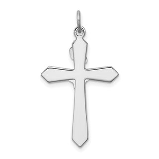 Sterling Silver Rhodium-plated Black Epoxy Purple CZ INRI Cross Pendant