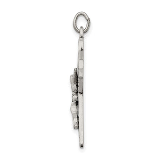 925 Sterling Silver Antiqued Irish 4-Way Inri Crucifix Cross Pendant