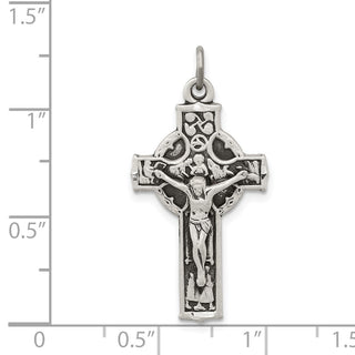925 Sterling Silver Antiqued Irish 4-Way Inri Crucifix Cross Pendant