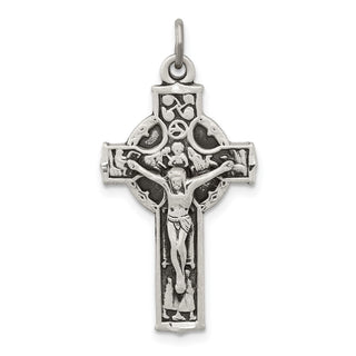 925 Sterling Silver Antiqued Irish 4-Way Inri Crucifix Cross Pendant