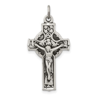 925 Sterling Silver Antiqued Irish 4-Way Inri Crucifix Cross Pendant