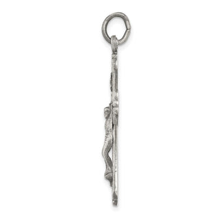 925 Sterling Silver Antiqued and Brushed Inri Crucifix Pendant QC8329
