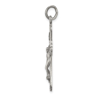 925 Sterling Silver Antiqued and Brushed Inri Crucifix Pendant QC8329