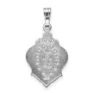 925 Sterling Rhodium-Plated Polished Miraculous Blue Cubic Zirconia Pendant