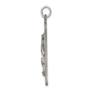 Sterling Silver Antiqued and Brushed St. Christopher Medal Pendant