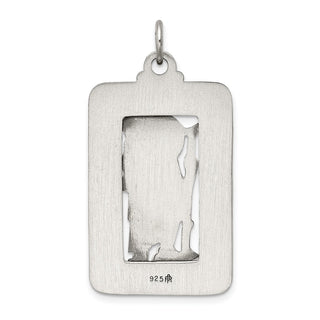 Sterling Silver Antiqued and Brushed St. Christopher Medal Pendant