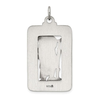 Sterling Silver Antiqued and Brushed St. Christopher Medal Pendant
