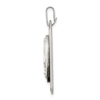 925 Sterling Silver Antiqued Dog Tag Saint Michael Pendant