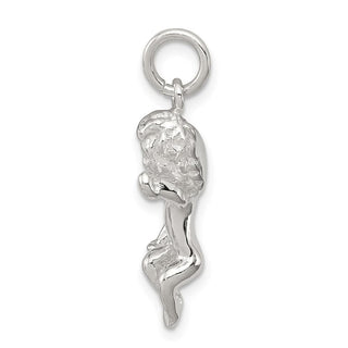 925 Sterling Silver Polished Full Angel Figure 3-D Pendant