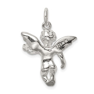 925 Sterling Silver Polished Full Angel Figure 3-D Pendant