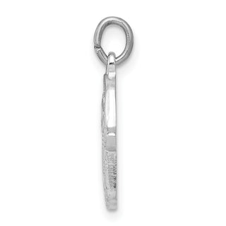 Rhodium-Plated 925 Sterling Silver Polished Chamseh/Hamsa Pendant