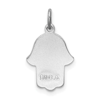 Rhodium-Plated 925 Sterling Silver Polished Chamseh/Hamsa Pendant