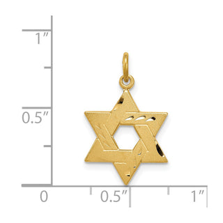 Sterling Silver Gold-tone Engraved Jewish Star Pendant
