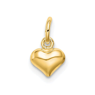 Sterling Silver Gold-tone Polished Puff Heart Charm QC8465GP