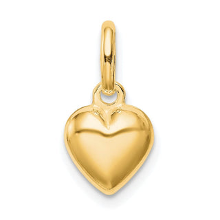 Sterling Silver Gold-tone Polished Puff Heart Charm QC8466GP