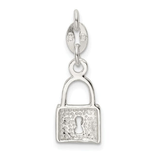 Sterling Silver Polished Lock and Key Charm QC8510