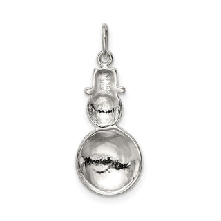 Sterling Silver Polished Enamel Snowman Charm QC8599