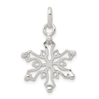 Sterling Silver Polished Snowflake Charm