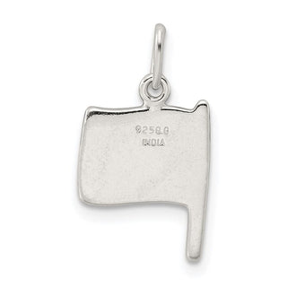 Sterling Silver Polished Enamel American Flag Charm