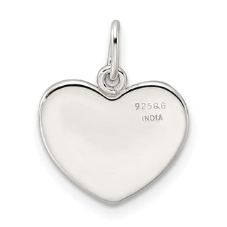 Sterling Silver Polished Enamel American Flag Heart Charm