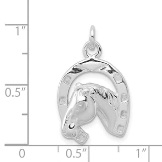 Sterling Silver Polished Horse Charm QC8646