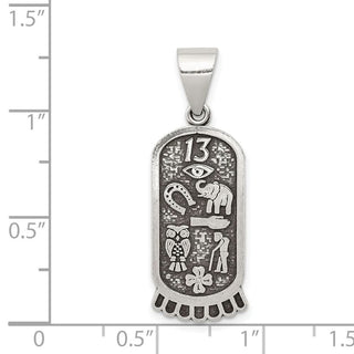 Sterling Silver Antiqued Good Luck Icon Pendant QC8664