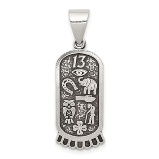 Sterling Silver Antiqued Good Luck Icon Pendant QC8664